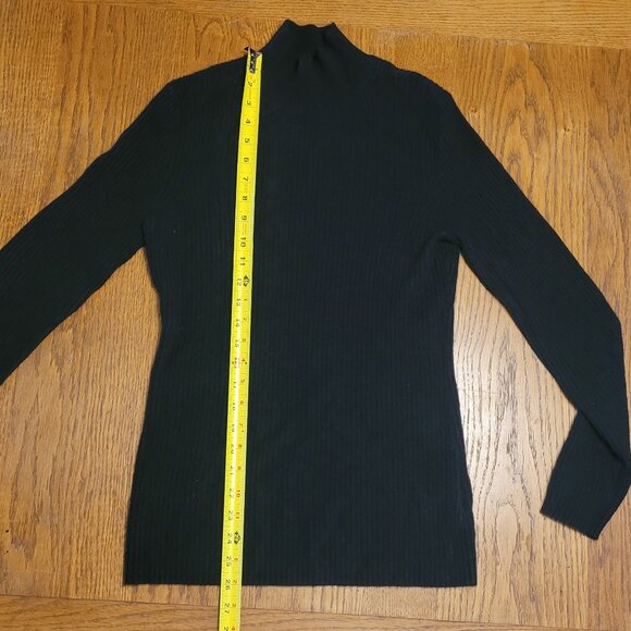 Black 100% cashmere women's sweater by Alex Marie size M - Picture 3 of 7